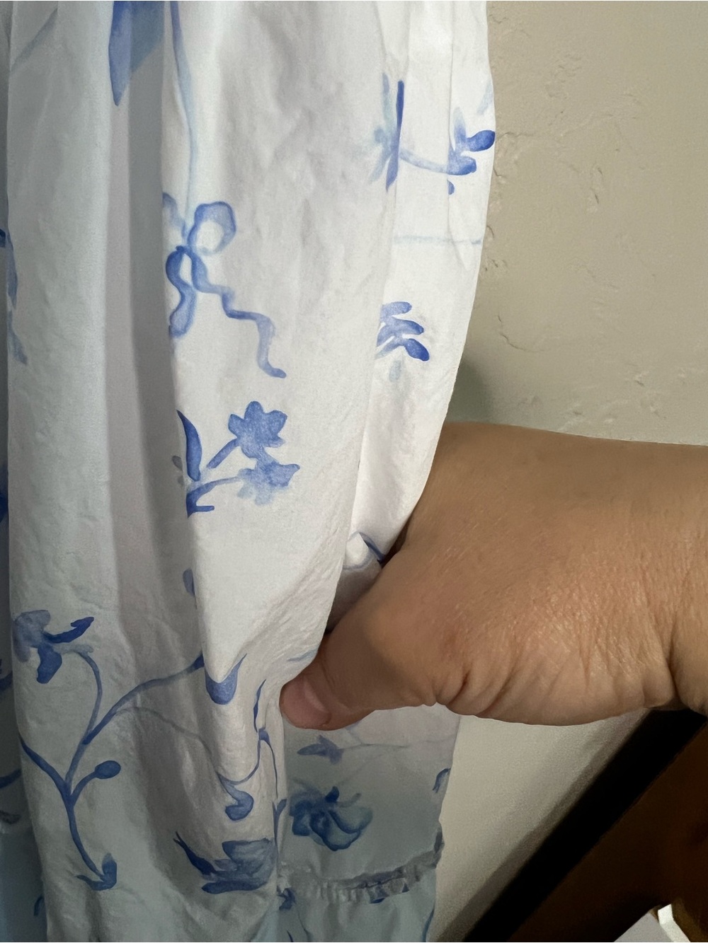Hill House White Midi Dress with Blue Floral Print - Picture 6 of 11